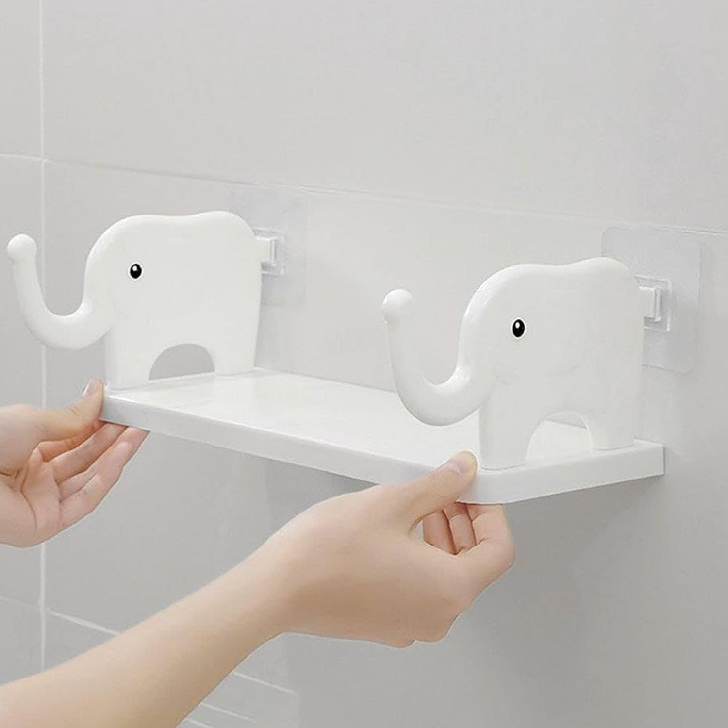 No punching required, elephant-shaped wall shelf No punching required, elephant-shaped wall shelf